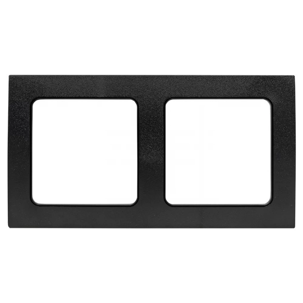 Рамка EKF PROxima Стокгольм 2 поста 82х153х5 мм, корпус - поликарбонат, монтаж - универсальный, форма - квадрат, цвет - черный EXM-G-303-30