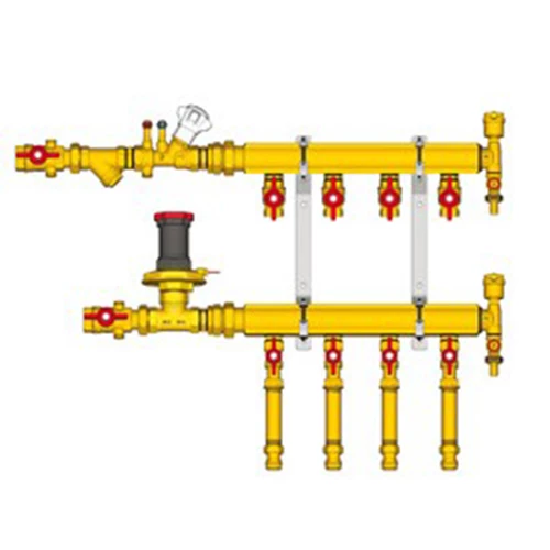 Узел коллекторный отопления Giacomini GE553-B1 1″ Ду32 Ру10 GE553Y115 5 выходов x3/4″, корпус - латунь, этажный, подключение к системе с балансировочной парой Узел коллекторный отопления Giacomini GE553-B1 1″ Ду32 Ру10 GE553Y115 5 выходов x3/4″, корпус - латунь, этажный, подключение к системе с балансировочной парой
