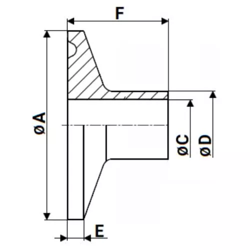 Штуцер CLAMP UC-31-W-119 Ду100 Ру10, корпус - нержавеющая сталь 304, присоединение - под приварку Штуцер CLAMP UC-31-W-119 Ду100 Ру10, корпус - нержавеющая сталь 304, присоединение - под приварку
