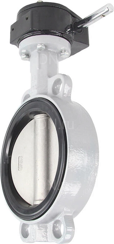 Затвор дисковый поворотный ABRA BUV-VF863D Ду250 Ру16 межфланцевый, корпус - чугун GG25, диск - нержавеющая сталь AISI 316, уплотнение - NBR, с редуктором