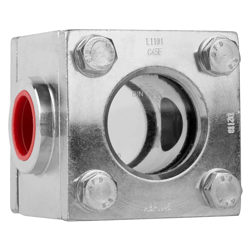 Стекло смотровое АДЛ CC03 3/4″ Ду20 Ру40 резьбовое корпус – углеродистая сталь, двустороннее